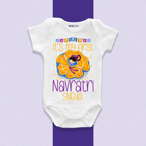 White_Cotton_First_Navratri_Onesie_For_Baby