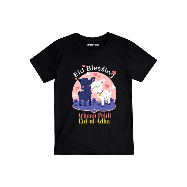 Black_Cotton_Eid_Blessing_Printed_T-Shirt_For_Kids