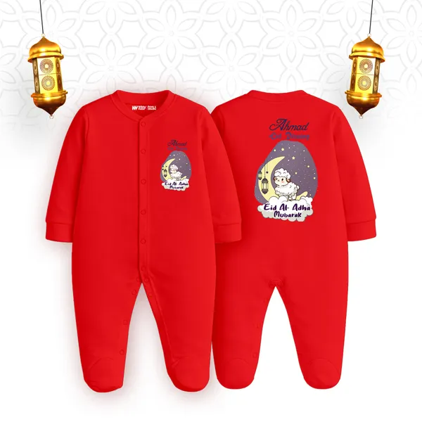 Red_Cotton_Ramadan_Ahmat_Print_Sleepsuit_For_Baby