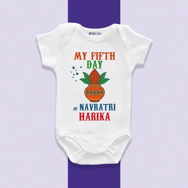 White_Cotton_My_Fifth_Day_Navratri_Harika_Baby_Romper