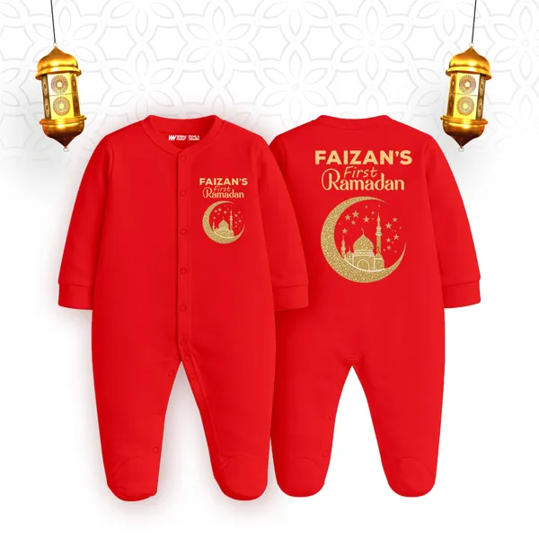 Red_Ramadan_Personalized_Baby_Romper_With_Golden_Moon_Motif