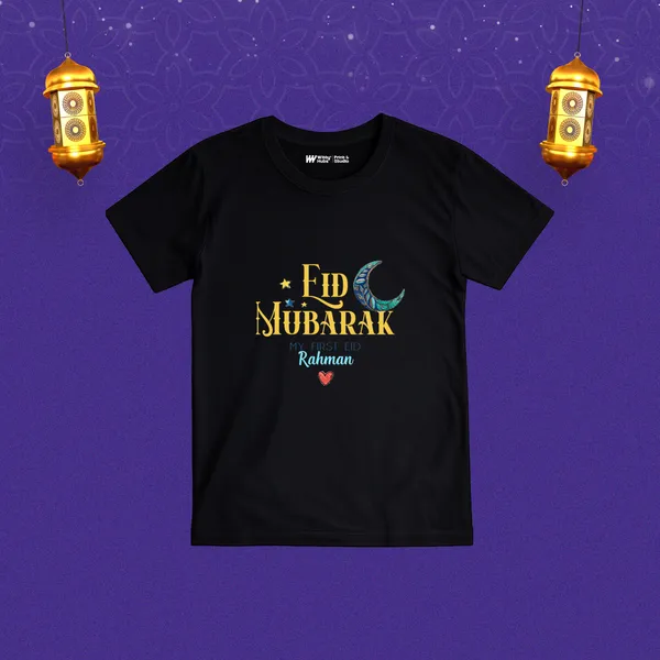 Black_Cotton_Eid_Mubarak_Printed_T-Shirt_For_Kids