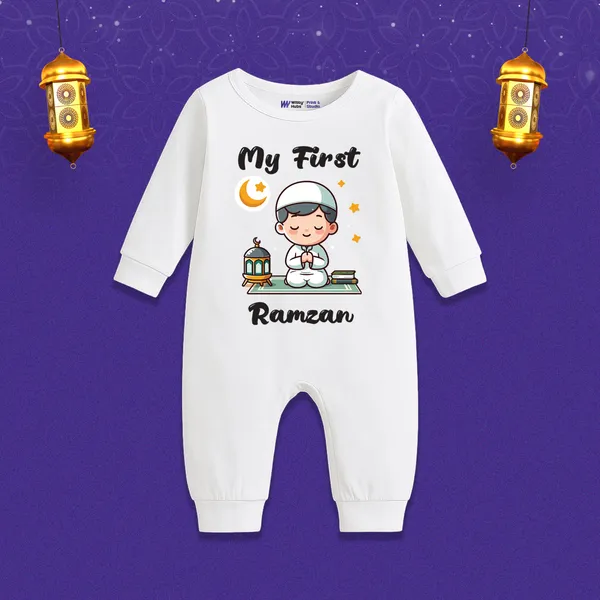 White_My_First_Ramzan_Print_Cotton_Romper_For_Baby