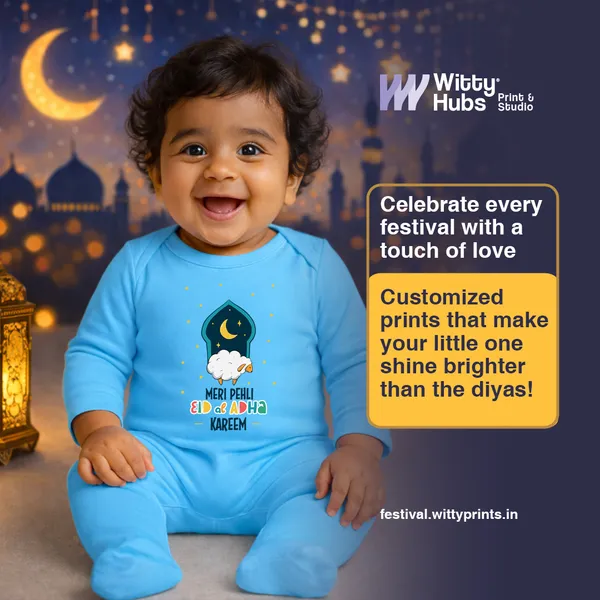 Blue_Cotton_Meri_Pehli_Eid_Mubarak_Romper_For_Baby