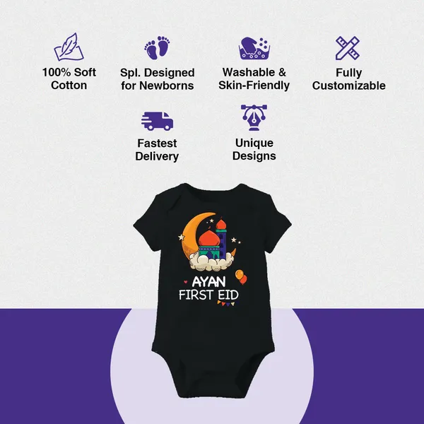 Black_Cotton_First_Eid_Printed_Bodysuit_For_Baby