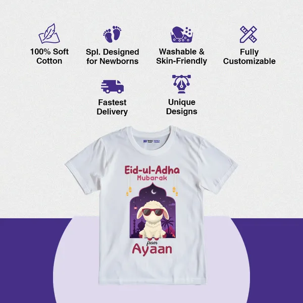 White_Cotton_Eid-Ul-Adha_Mubarak_Personalized_T-Shirt_For_Kids