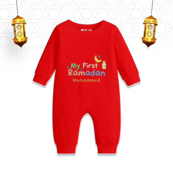Red_My_First_Ramadan_Personalized_Cotton_Romper_For_Babies