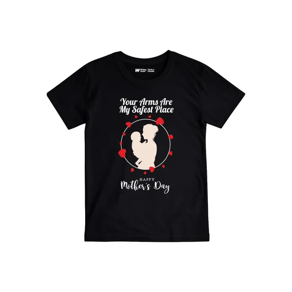 Black_Cotton_Your_Arms_Are_My_Safest_Place_Mother'S_Day_T-Shirt_For_Baby