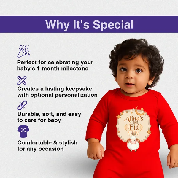 Red_Cotton_First_Eid_Al_Adha_Personalized_Romper_For_Baby