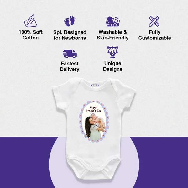 White_Cotton_Personalized_Happy_Mother'S_Day_Baby_Romper