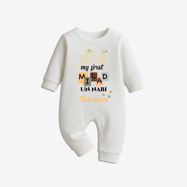 White_Cotton_Mawlid_Un_Nabi_Printed_Full_Sleeve_Romper_For_Baby