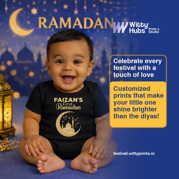 Customized_Black_Cotton_First_Ramadan_Baby_Bodysuit