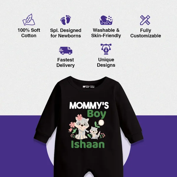 Black_Cotton_Mommy'S_Boy_Customizable_Romper_For_Baby_Boys