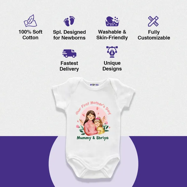 White_Cotton_Our_First_Mother'S_Day_Personalized_Baby_Onesie