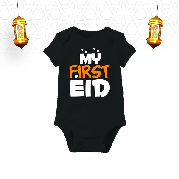 My_First_Eid_Black_Cotton_Romper_For_Baby