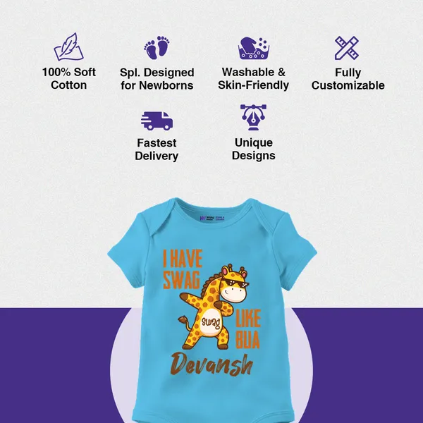 Blue_Giraffe_Print_Personalized_Cotton_Bodysuit_For_Baby