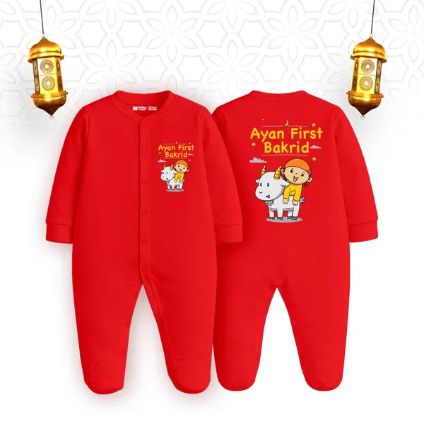 Red_Cotton_Ayan_First_Bakrid_Full_Sleeve_Romper_For_Baby