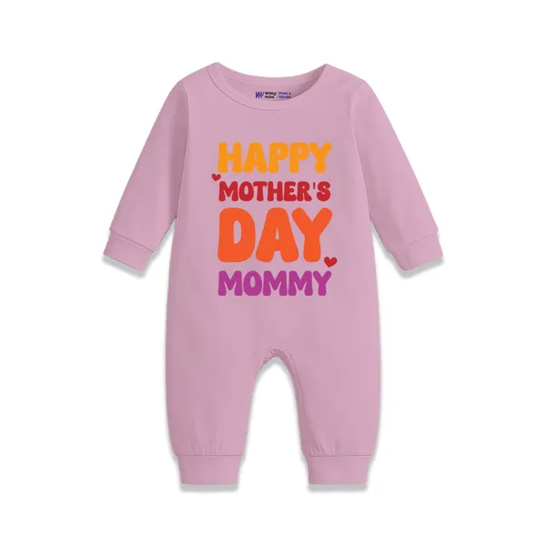 Pink_Cotton_Happy_Mother'S_Day_Printed_Romper_For_Baby
