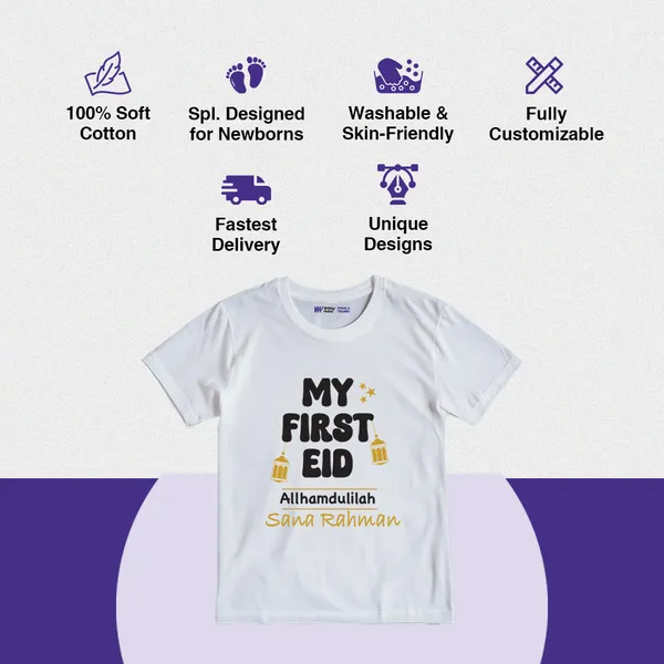 White_Customized_My_First_Eid_T-Shirt_For_Baby