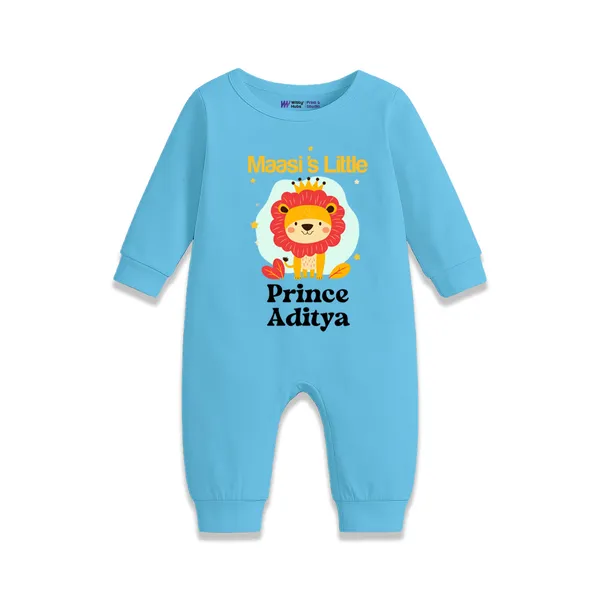 Blue_Cotton_Romper_With_Mama'S_Little_Prince_Print_For_Baby_Boys