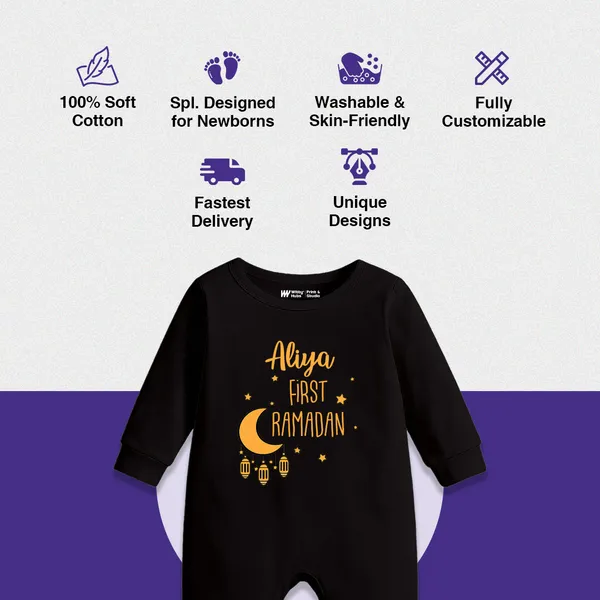 Black_Customized_First_Ramadan_Full_Sleeve_Romper_For_Baby