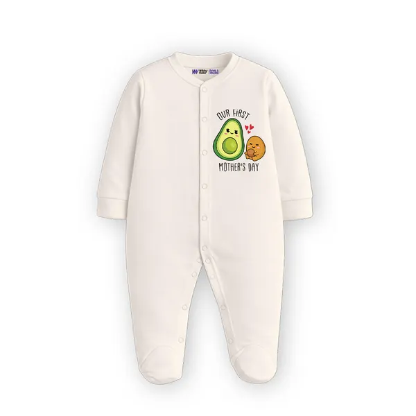Cream_Cotton_Our_First_Mother'S_Day_Romper_For_Newborns