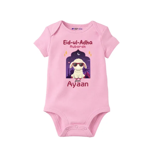 Pink_Eid-Ul-Adha_Printed_Cotton_Baby_Romper_With_Custom_Name