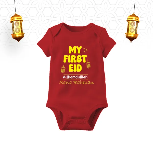 Red_Cotton_My_First_Eid_Printed_Baby_Onesie