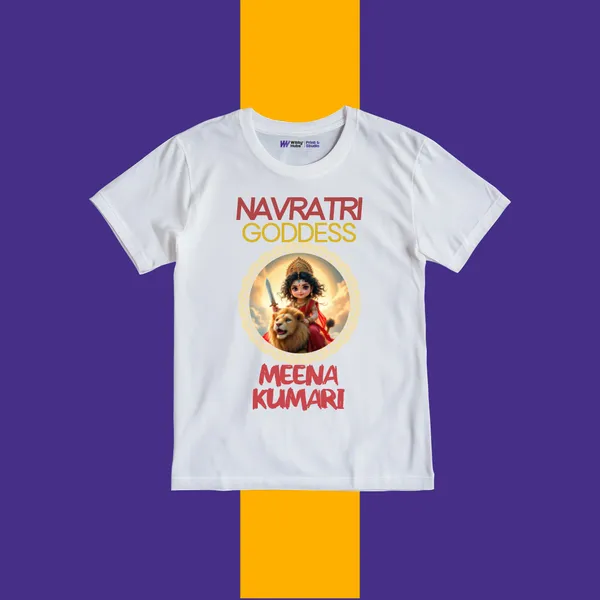 Navratri_Goddess_Customized_White_Cotton_T-Shirt_For_Kids