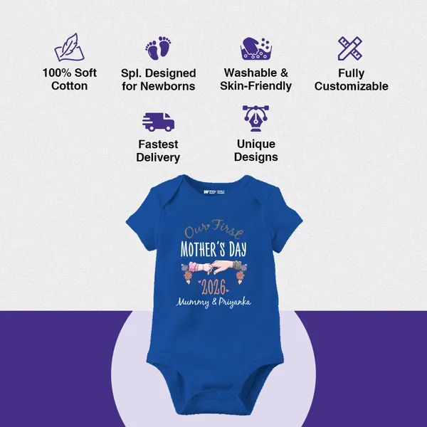 Blue_Cotton_Our_First_Mother'S_Day_2026_Romper_For_Newborn