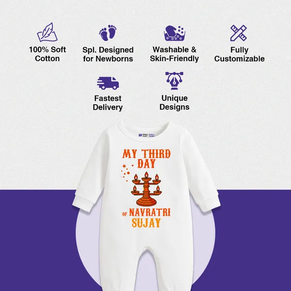 White_Cotton_My_Third_Day_Of_Navratri_Sujay_Baby_Romper