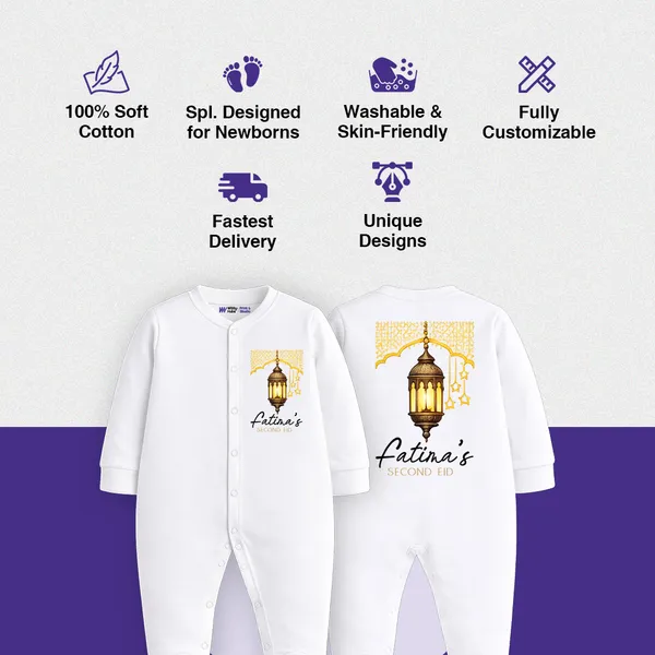 White_Cotton_Ramadan_Personalized_Full_Sleeve_Romper_For_Baby