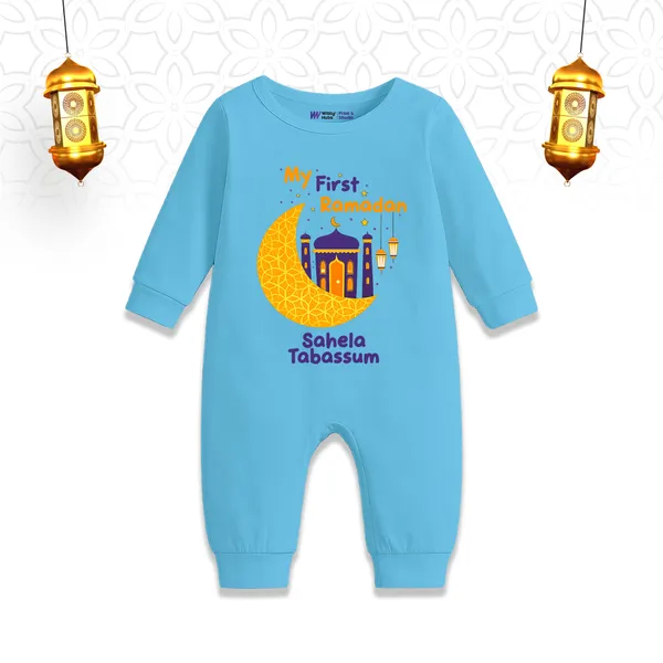 Blue_Ramadan_Printed_Baby_Romper_For_First_Ramadan_Celebration