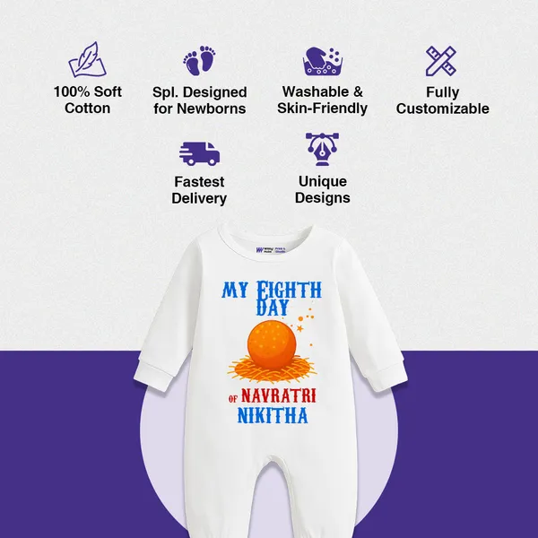 White_Cotton_My_Eighth_Day_Of_Navratri_Nikitha_Baby_Romper