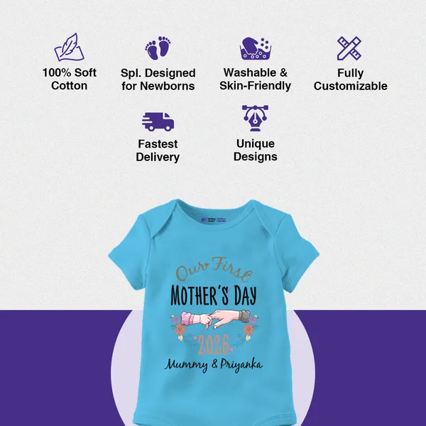 Light_Blue_Cotton_Our_First_Mother'S_Day_Bodysuit_For_Newborns