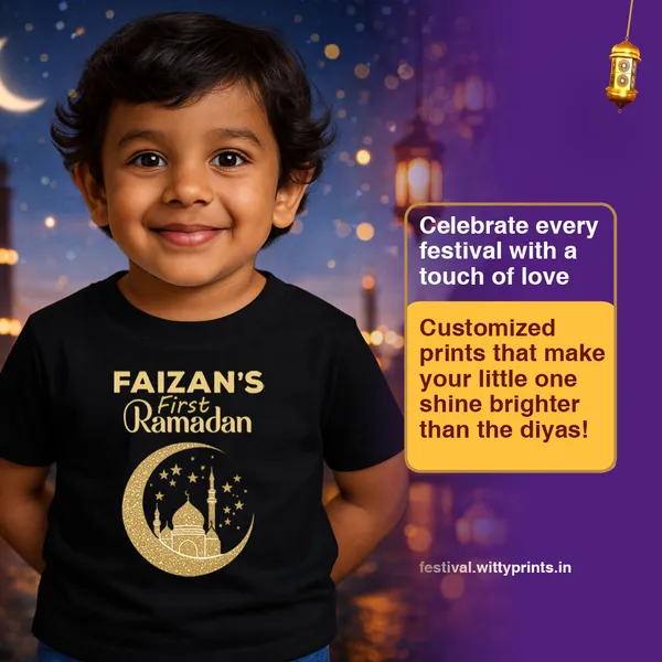 Black_Cotton_Customized_First_Ramadan_T-Shirt_For_Baby