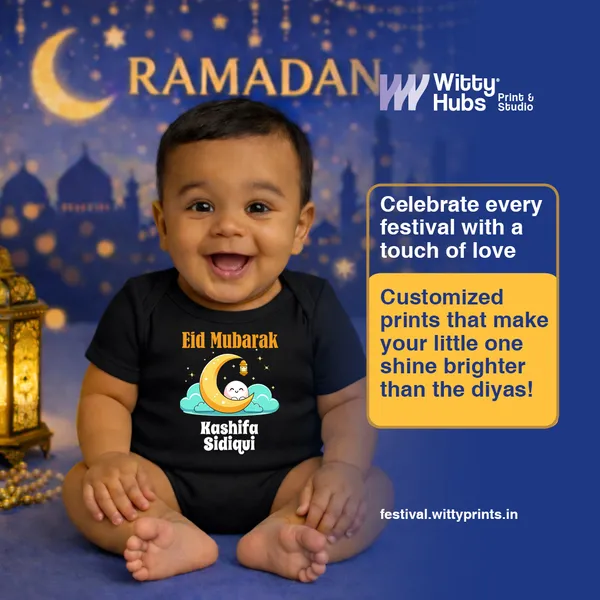 Eid_Mubarak_Personalized_Black_Baby_Romper_With_Moon_Design
