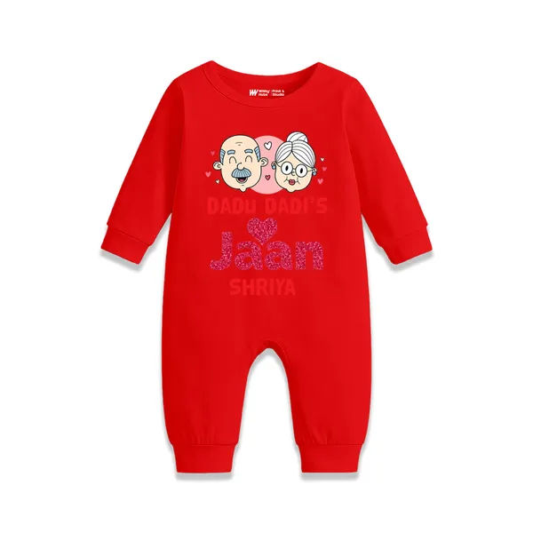 Red_Cotton_Grandparents_Print_Full_Sleeve_Romper_For_Baby