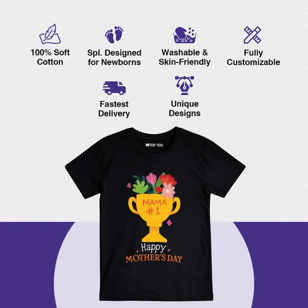 Black_Cotton_Mama_#1_Trophy_Print_Mother'S_Day_T-Shirt_For_Kids