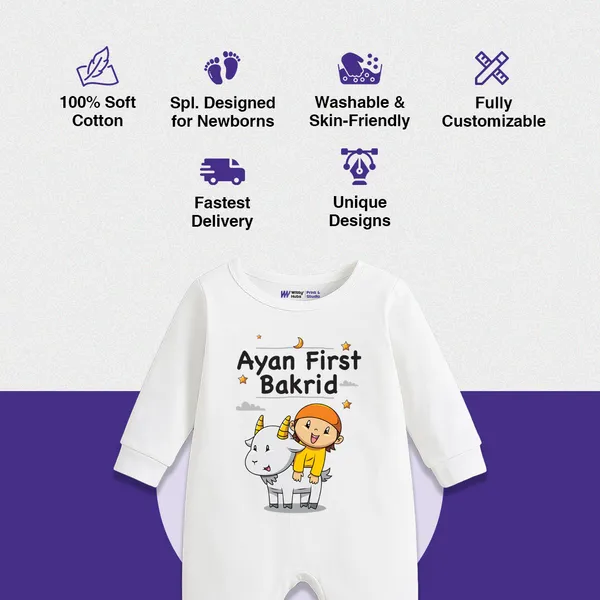 White_Cotton_Ayan_First_Bakrid_Romper_For_Newborns