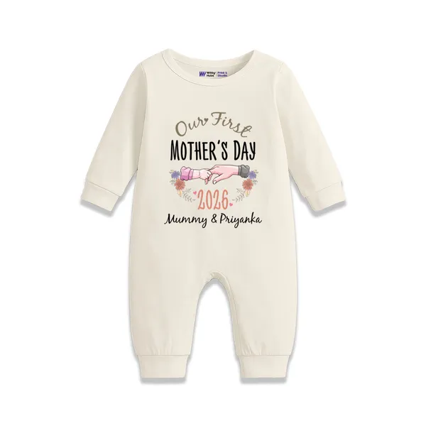 Cream_Cotton_Our_First_Mother'S_Day_2026_Romper_For_Babies