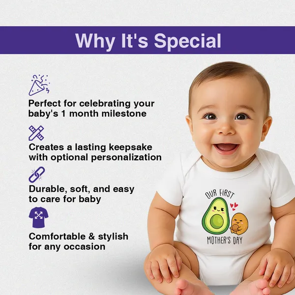 White_Cotton_Our_First_Mother'S_Day_Printed_Romper_For_Baby