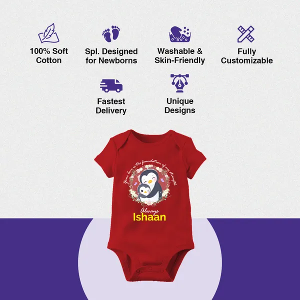 Red_Cotton_Penguin_Print_Romper_For_Baby