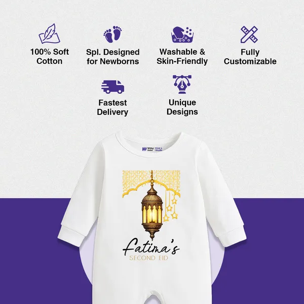 White_Cotton_Lantern_Print_Personalized_Romper_For_Baby