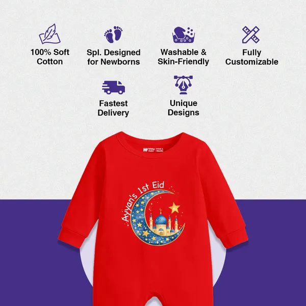 Red_Moon_Star_Print_Romper_For_Baby