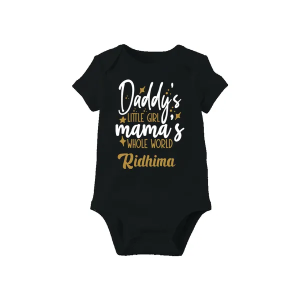 Black_Cotton_Customizable_Daddy'S_Little_Girl_Mama'S_Whole_World_Onesie_For_Newborns