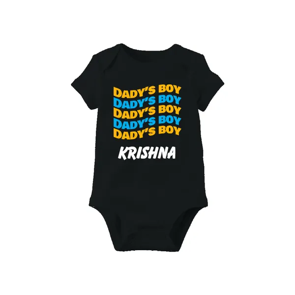 Black_Cotton_Daddy'S_Boy_Print_Romper_For_Baby_Boys