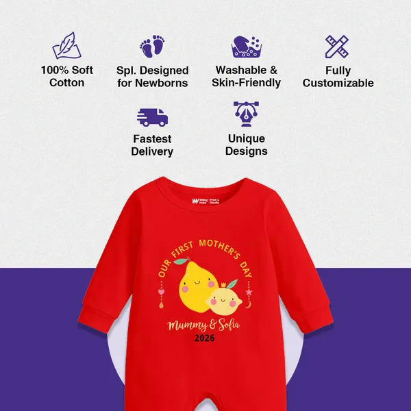 Red_Cotton_Our_First_Mother'S_Day_Personalized_Romper_For_Baby