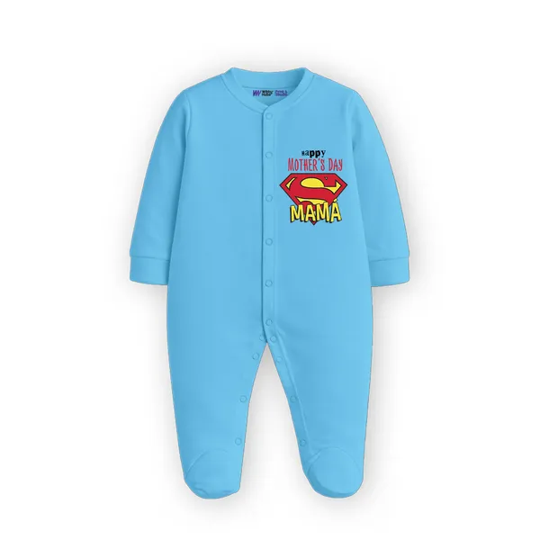 Blue_Cotton_Footed_Romper_For_Baby_Boys_With_Mother'S_Day_Print