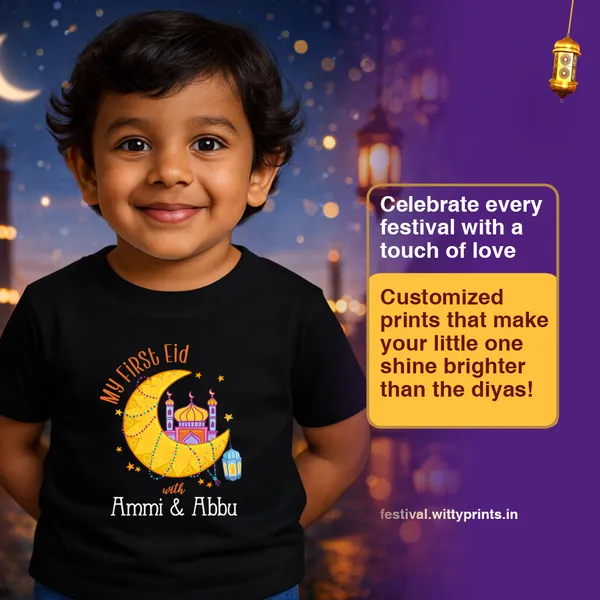 My_First_Eid_Customized_Print_Black_T-Shirt_For_Kids